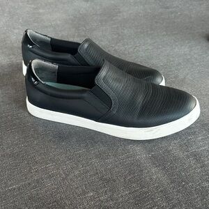 Dr. Scholl's Black and White Womens Slip-On Loafers